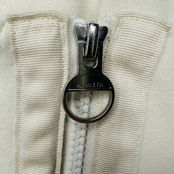 Athleta Magnolia White Moto Jacket Full Zip Fleece Lining Women's Size M - Picture 7 of 15